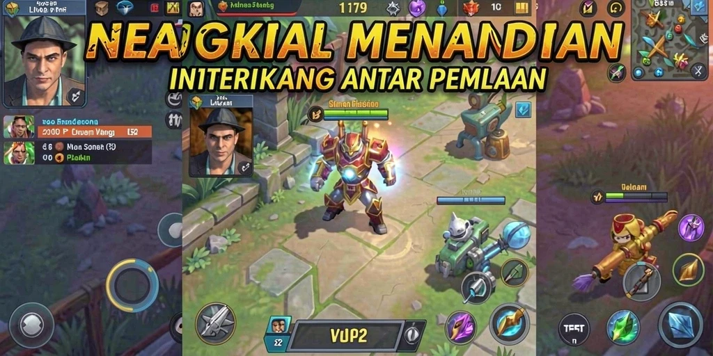 Gambar menunjukkan aksi seru dalam permainan.